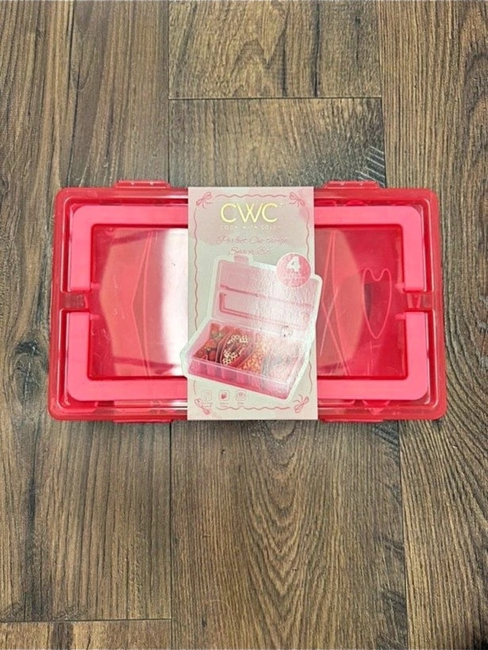 CWC Cook With Color Pink 4 Compartment Snack Box (Snackle box)